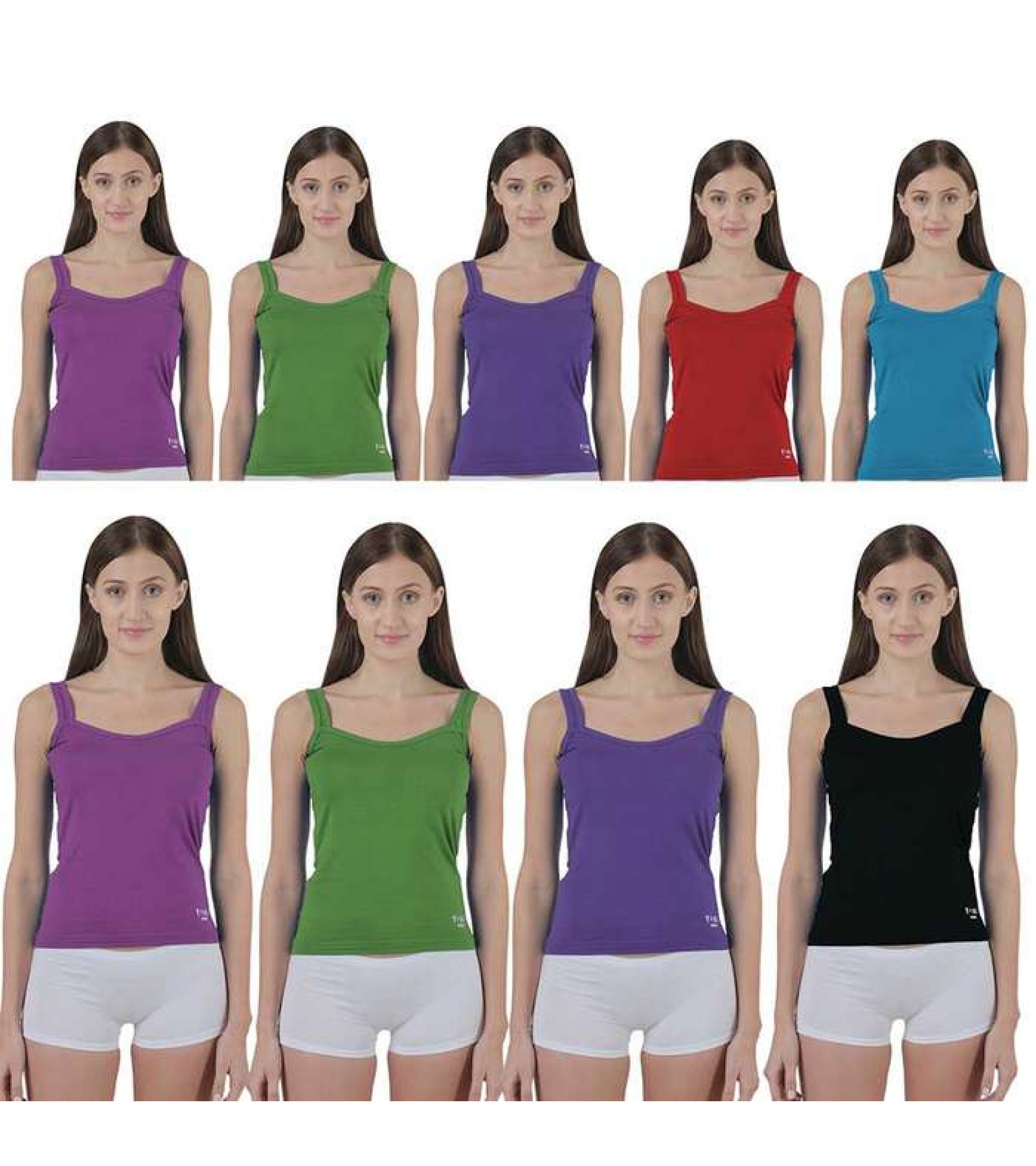 Vink Multicolor Womens Camisole Slip 9 Pack Combo